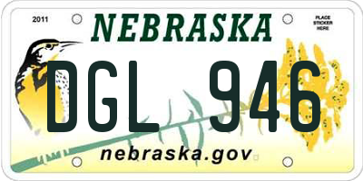 NE license plate DGL946
