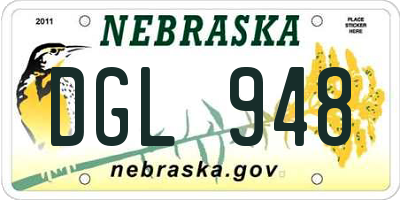 NE license plate DGL948