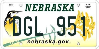 NE license plate DGL951