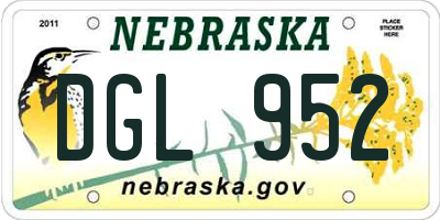 NE license plate DGL952