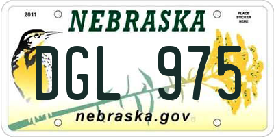 NE license plate DGL975