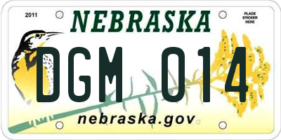 NE license plate DGM014