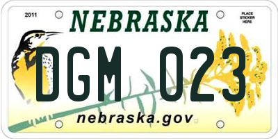 NE license plate DGM023