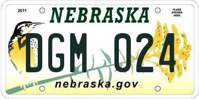 NE license plate DGM024