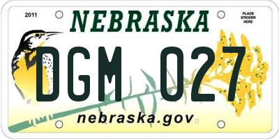NE license plate DGM027
