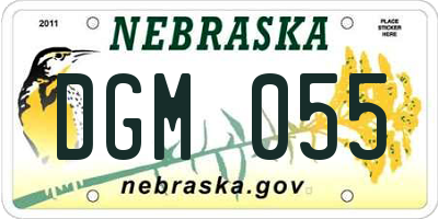 NE license plate DGM055