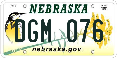 NE license plate DGM076