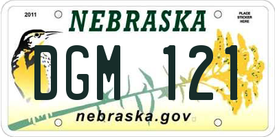 NE license plate DGM121