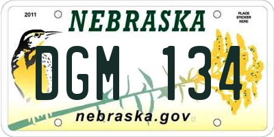 NE license plate DGM134