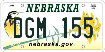 NE license plate DGM155