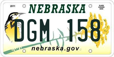 NE license plate DGM158
