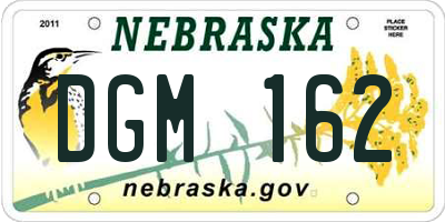 NE license plate DGM162