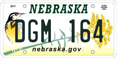 NE license plate DGM164