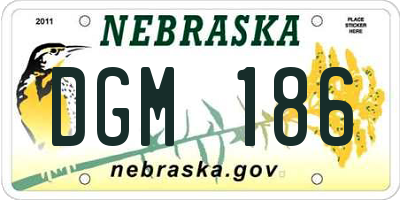 NE license plate DGM186