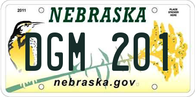 NE license plate DGM201
