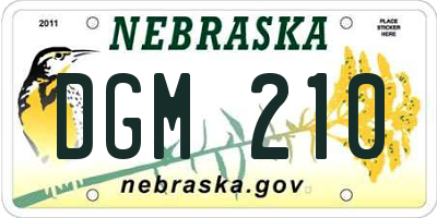 NE license plate DGM210