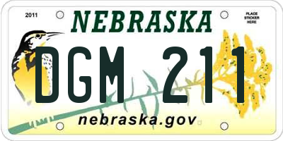 NE license plate DGM211