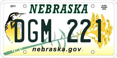 NE license plate DGM221