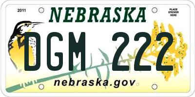 NE license plate DGM222
