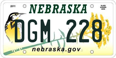 NE license plate DGM228