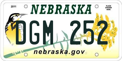 NE license plate DGM252