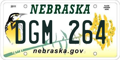 NE license plate DGM264