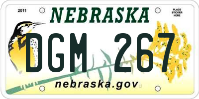 NE license plate DGM267