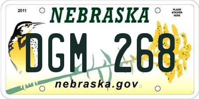 NE license plate DGM268