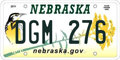 NE license plate DGM276