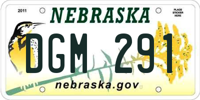 NE license plate DGM291