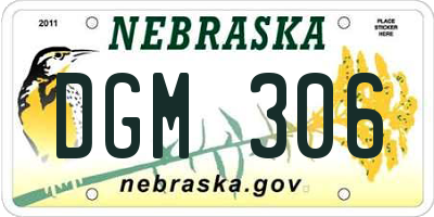 NE license plate DGM306