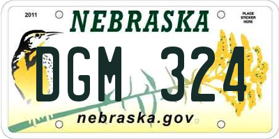 NE license plate DGM324