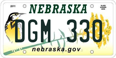 NE license plate DGM330