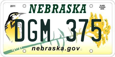 NE license plate DGM375