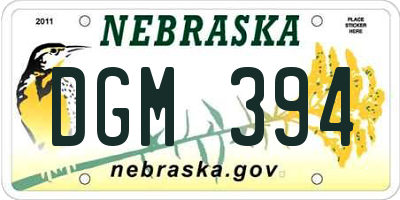 NE license plate DGM394
