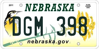NE license plate DGM398
