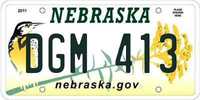 NE license plate DGM413