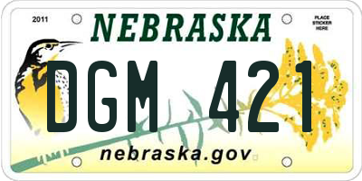 NE license plate DGM421