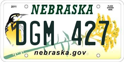NE license plate DGM427