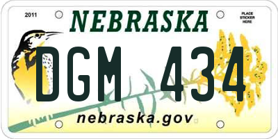 NE license plate DGM434