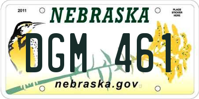 NE license plate DGM461