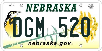 NE license plate DGM520