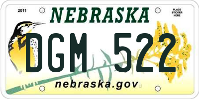 NE license plate DGM522