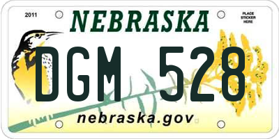 NE license plate DGM528