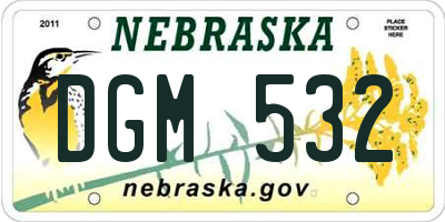 NE license plate DGM532