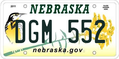 NE license plate DGM552