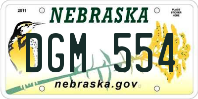 NE license plate DGM554