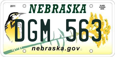 NE license plate DGM563