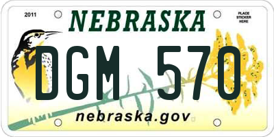 NE license plate DGM570