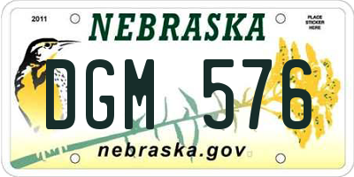 NE license plate DGM576